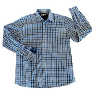 Ted Baker Blue‎ White Plaid Button Down Shirt Size 4 (US L)